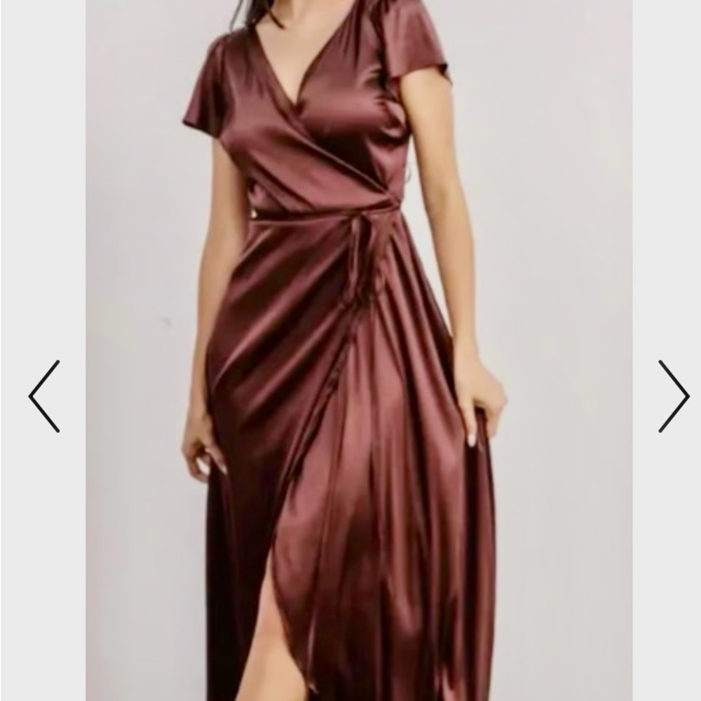 NWT Elegant Baltic Born Satin Wrap Dress